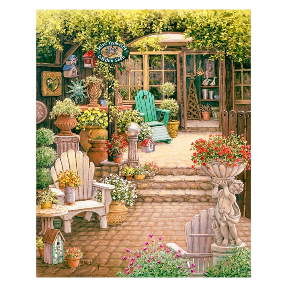 Cour tranquille - diamant rond complet - 25x30cm