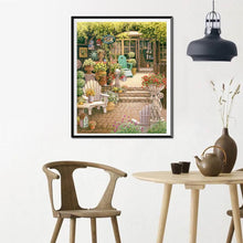Charger l&#39;image dans la galerie, Cour tranquille - diamant rond complet - 25x30cm
