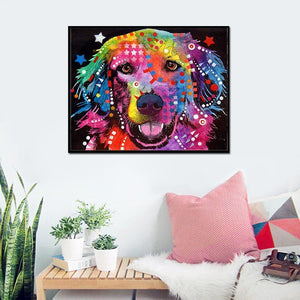 Chien magnifique - peinture en diamant complet - 30x25cm