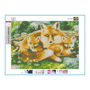 Loup - diamant rond complet - 40x50cm