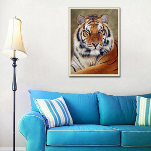 Tiger - peinture en diamant complet - 40x50cm