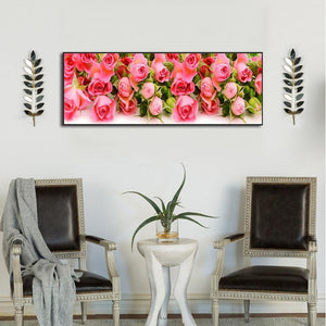 Fleur - peinture complète de diamant - 80x30cm