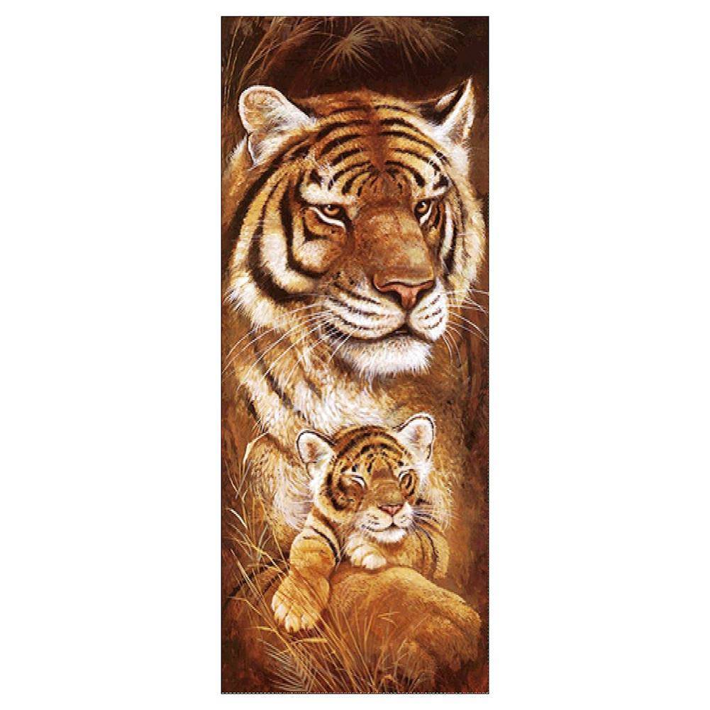 Tigre - diamant rond complet - 25*55cm