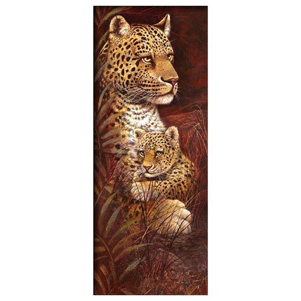 Léopard - diamant rond complet - 25*55cm