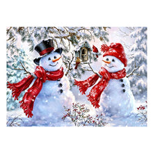 Charger l&#39;image dans la galerie, Bonhomme de neige mignon - diamant rond complet - 40x30cm
