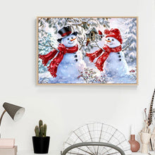 Charger l&#39;image dans la galerie, Bonhomme de neige mignon - diamant rond complet - 40x30cm
