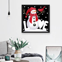 Charger l&#39;image dans la galerie, Bonhomme de neige de Noël - diamant rond complet - 25x25cm
