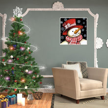 Charger l&#39;image dans la galerie, Bonhomme de neige de Noël - diamant rond complet - 25x25cm
