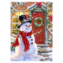 Charger l&#39;image dans la galerie, Bonhomme de neige de Noël - diamant rond complet - 40x30cm
