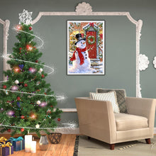 Charger l&#39;image dans la galerie, Bonhomme de neige de Noël - diamant rond complet - 40x30cm
