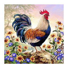 Charger l&#39;image dans la galerie, Coq debout - diamant rond complet - 30x30cm
