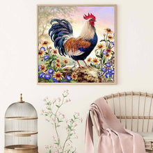 Charger l&#39;image dans la galerie, Coq debout - diamant rond complet - 30x30cm
