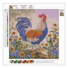 Charger l&#39;image dans la galerie, Coq debout - diamant rond complet - 30x30cm
