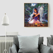 Charger l'image dans la galerie, Fille de loup - peinture complète de diamant - 30x30cm
