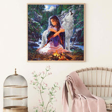 Charger l'image dans la galerie, Fille de loup - peinture complète de diamant - 30x30cm

