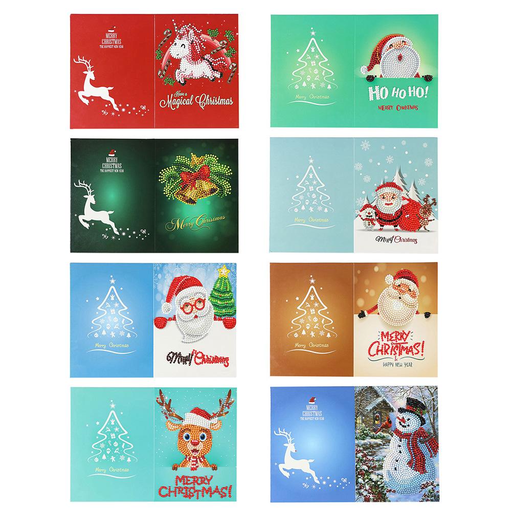 8pcs/Set-Christmas-Diamond Cartes de voeux