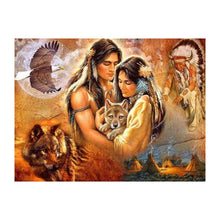 Charger l&#39;image dans la galerie, Aborigènes - diamant rond complet - 40x30cm
