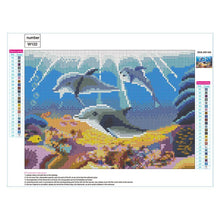Charger l&#39;image dans la galerie, Dauphin de mer - peinture complète de diamant - 40x30cm
