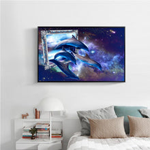 Charger l&#39;image dans la galerie, Dauphin de nouveauté - peinture complète de diamant - 40x30cm

