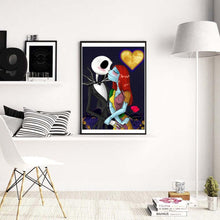 Charger l&#39;image dans la galerie, Amoureux du crâne d’Halloween - diamant rond complet - 30x40cm
