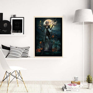 Squelette d’Halloween - diamant rond complet - 30x40cm