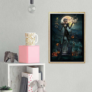 Squelette d’Halloween - diamant rond complet - 30x40cm