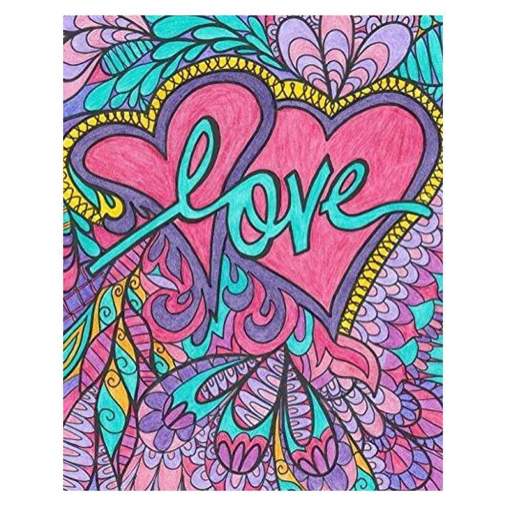 Love - diamant rond complet - 30x40cm