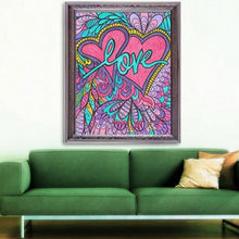 Charger l&#39;image dans la galerie, Love - diamant rond complet - 30x40cm
