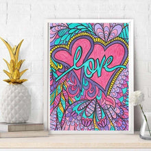 Charger l&#39;image dans la galerie, Love - diamant rond complet - 30x40cm
