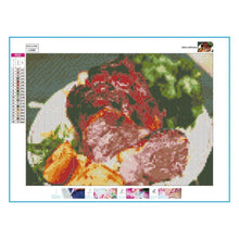 Charger l&#39;image dans la galerie, Nourriture délicieuse - diamant rond complet - 40x30cm
