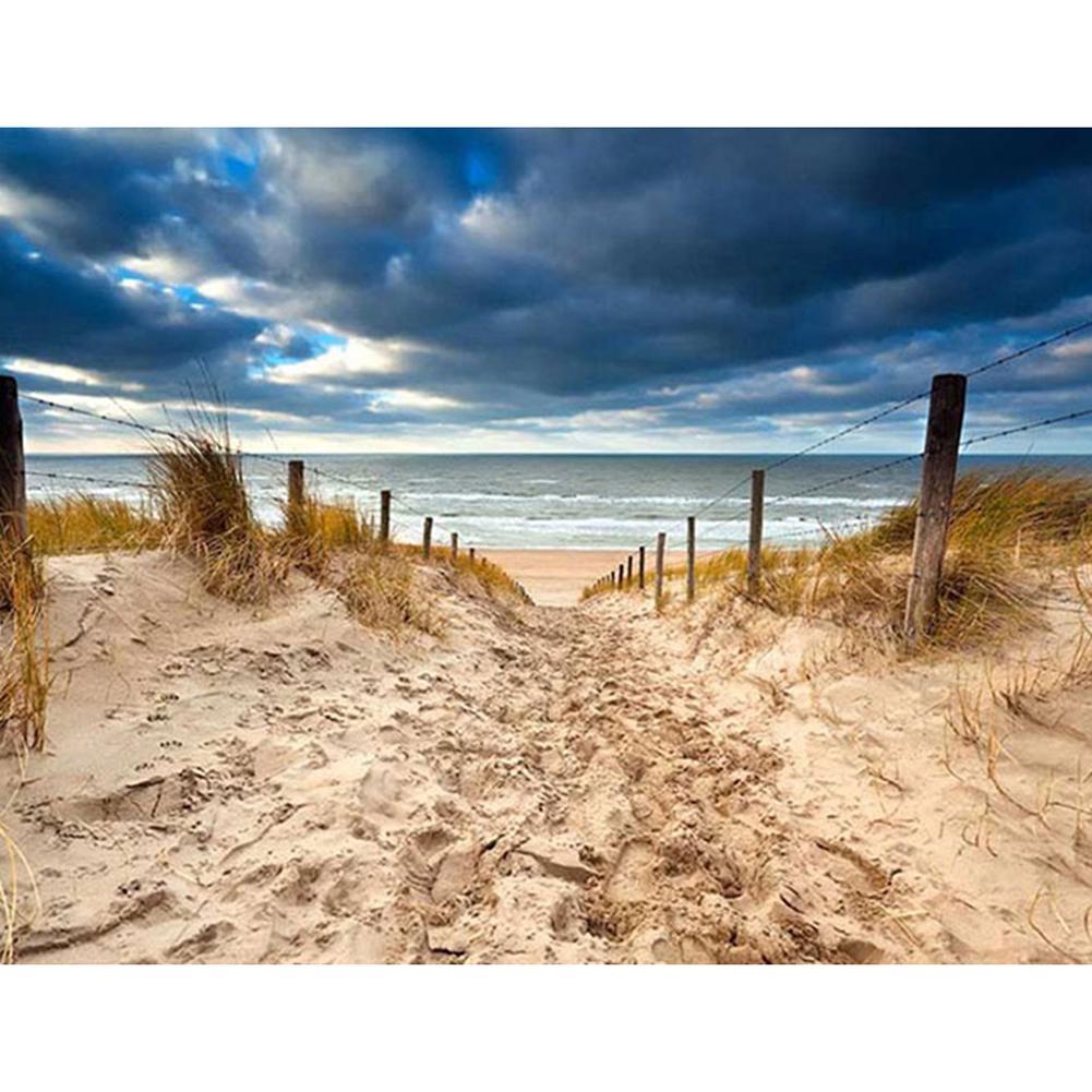 Plage - peinture diamant pleine - 30x40cm