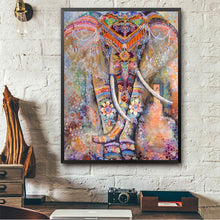 Charger l&#39;image dans la galerie, Éléphant coloré - peinture complète de diamant - 30x40cm

