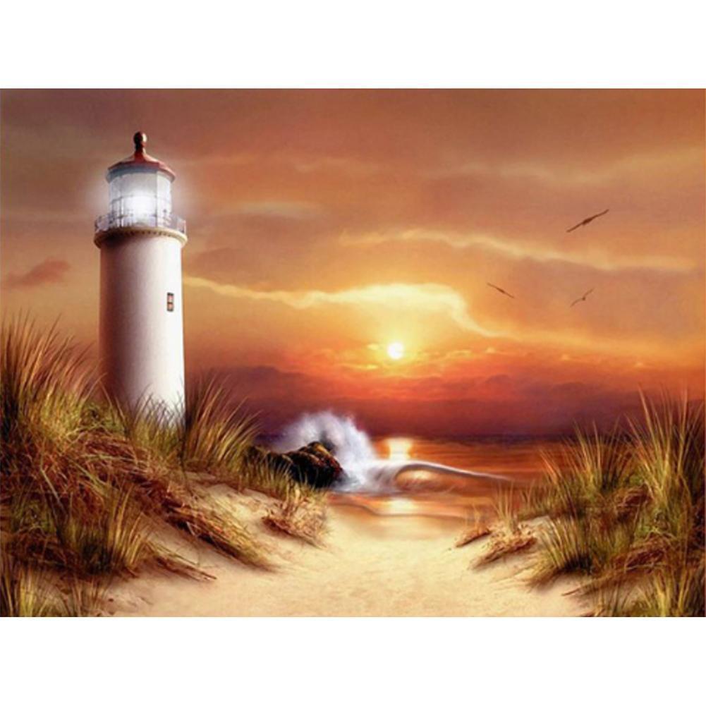 Tour de bord de mer - peinture en diamant complet - 30x40cm