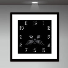 Charger l&#39;image dans la galerie, Chat d’horloge - peinture complète de diamant - 30x30cm
