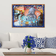 Charger l&#39;image dans la galerie, Éléphant de bain - diamant rond complet - 40x30cm

