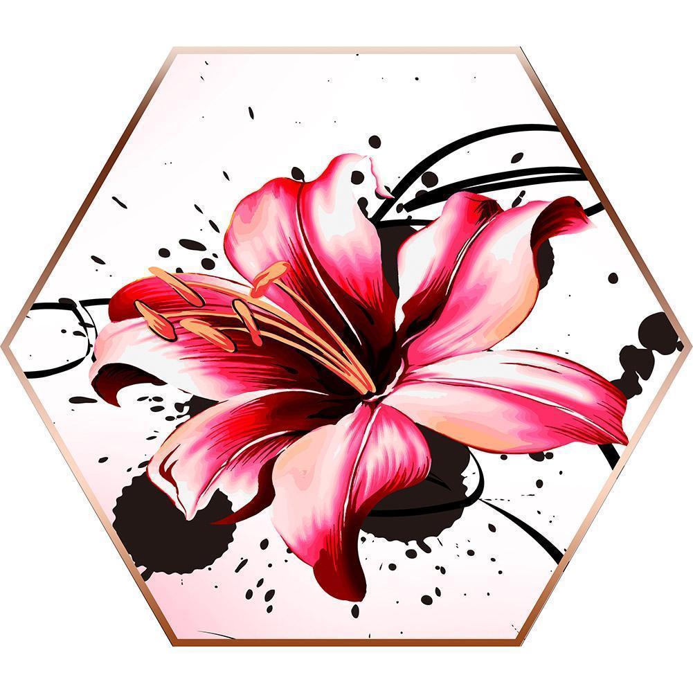 Hexagone de fleur - diamant rond complet -