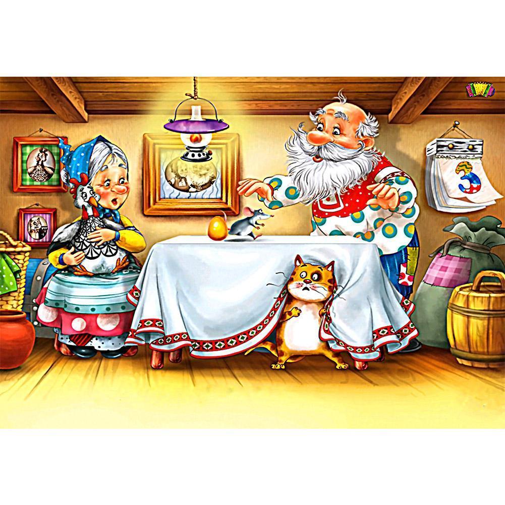 Famille mignonne - peinture complète de diamant - 40x30cm