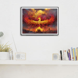 Fire phoenix - peinture diamant pleine - 30x40cm