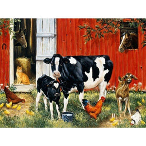 Vache - diamant rond complet - 30x40cm