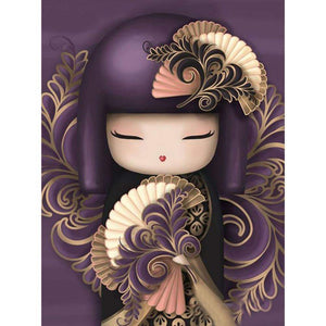 Petite fille - diamant rond complet - 30x40cm
