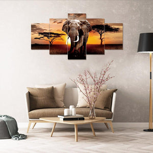 5pcs/set elephant - peinture complète en diamant - 95x45cm