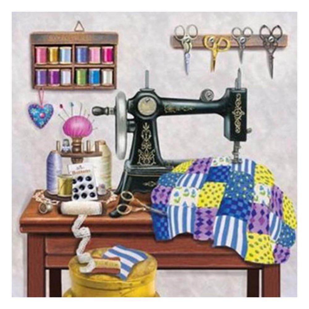 Machine à coudre - diamant rond complet - 30x30cm