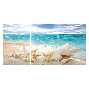 3pcs coque de plage - diamant rond complet - 80x40cm