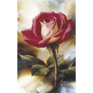 Rose rouge - peinture en diamant complet - 40x30cm