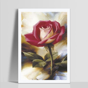 Rose rouge - peinture en diamant complet - 40x30cm