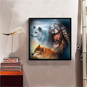 Loup - diamant rond complet - 30x30cm