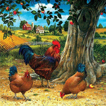 Charger l&#39;image dans la galerie, Volaille de village - peinture complète de diamant - 30x30cm

