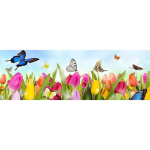 Fleur de papillon - peinture complète de diamant - 80x30cm