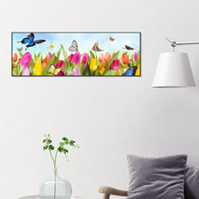 Charger l&#39;image dans la galerie, Fleur de papillon - peinture complète de diamant - 80x30cm
