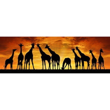 Charger l&#39;image dans la galerie, Girafes de coucher du soleil - peinture complète de diamant - 80x30cm
